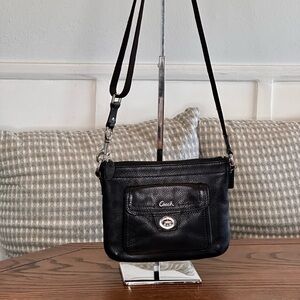 Vintage COACH Pebble Leather Mini Turn-Lock Messenger Bag